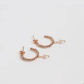 Sol Anahtarı Rose Gold Kaplama Gümüş Küpe thumbnail 3