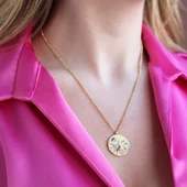 Gezegen ve Astronot Apm Modeli Gold Kaplama Gümüş Kolye thumbnail 1