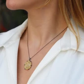 Göz Siyah Rodum Kaplama Gümüş Kolye thumbnail 2