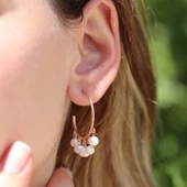 Sıra İncili Rose Gold Kaplama Gümüş Küpe thumbnail 1