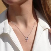 Moody Ay Yıldız Gümüş Trend Kolye thumbnail 1