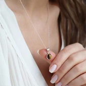 Kaplan Gözü Doğal Taş Gümüş Kolye thumbnail 2