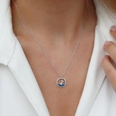 Zirkon Taş Çerçeveli Kuyruklu Gümüş Kolye thumbnail 3