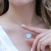 Nazar Boncuklu Zirkon Taşlı Gümüş Kolye thumbnail 3