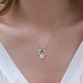 Kelebekli Zambak Çiçeği Gümüş Kolye thumbnail 1