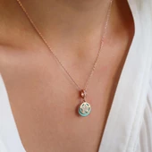 Turkuaz Mine İşli Hareketli Yıldız Gümüş Kolye thumbnail 1