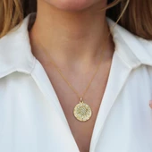 Mercurius Taşlı Gold Kaplama Gümüş Kolye thumbnail 1