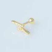 Şimşek Gold Kaplama Gümüş Tragus thumbnail 2