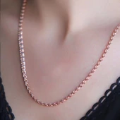Rose Gold Kaplama 925 Ayar Gümüş Köstek Zincir thumbnail 3