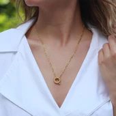 Önden Klipsli Gold Kaplama Zincir thumbnail 1