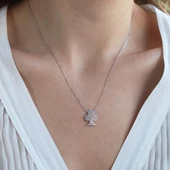 Maça Zirkon Taşlı Gümüş Kolye thumbnail 2