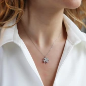 Rüzgar Gülü Hareketli Gümüş Kolye thumbnail 2