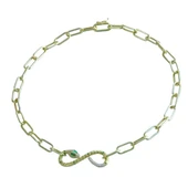 Yılan Sonsuzluk Modeli Gold Kaplama Zirkon Taşlı Kolye thumbnail 4