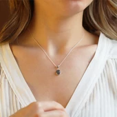 Dumanlı Kuvars Doğal Taş Gümüş Kolye thumbnail 1