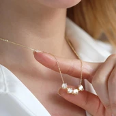 Sedefli Gold Kaplama Aşk ve Şans Kolyesi thumbnail 5