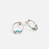 Göz Figürlü Charm Halka Gümüş Küpe thumbnail 2