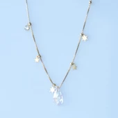 Damla Taşlı Gold Kaplama Trend Gümüş Kolye thumbnail 3