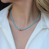 Fortuna Modeli Turkuaz Doğaltaş Gümüş Kolye thumbnail 2