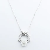 Kelebekli Zambak Çiçeği Gümüş Kolye thumbnail 4