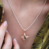 Rose Gold Kaplama Yıldız Gümüş Kolye thumbnail 3