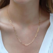 Gold Kaplama Trend Geçme Gümüş Zincir thumbnail 1