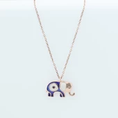 Mine İşli Rose Gold Kaplama Bereket Fili Gümüş Kolye thumbnail 2