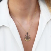 Apollon Oksitli Gold Kaplama Gümüş Kolye thumbnail 3