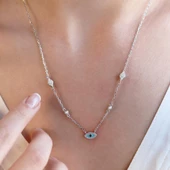 Mine İşli Göz Trend Gümüş Kolye thumbnail 3