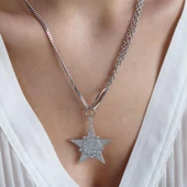 Zirkon Taşlı Gurmet Zincirli Tasarım Yıldız Gümüş Kolye thumbnail 5