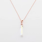 Mistik Topaz Taşlı Rose Gold Kaplama Cam Gümüş Kolye thumbnail 4