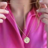 Gezegen ve Astronot Apm Modeli Gold Kaplama Gümüş Kolye thumbnail 4