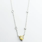 Sitrin Taşlı Sevgili Kalp Gümüş Kolye thumbnail 4