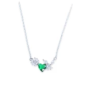 Kalp Çiçekli Taşlı Gümüş Kolye thumbnail 3