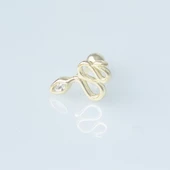 Zirkon Taşlı Serpent Modeli Gold Kaplama Gümüş Tragus thumbnail 1