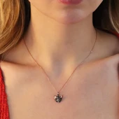 Kedi Maske Rose Gold Kaplama Gümüş Kolye - 3