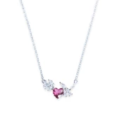 Kalp Çiçekli Taşlı Gümüş Kolye thumbnail 4