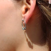 Göz Figürlü Charm Halka Gümüş Küpe thumbnail 3