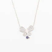 Nazar Boncuk Detaylı Kelebek Gümüş Kolye thumbnail 2