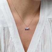 Mine İşli Rose Gold Kaplama Bereket Fili Gümüş Kolye thumbnail 4