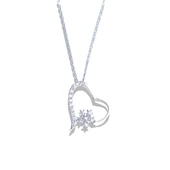 Kalp Kar Taneli 925 Ayar Gümüş Işıltı Kolye thumbnail 2