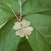 Gold Kaplama Yonca Gümüş Kolye thumbnail 2