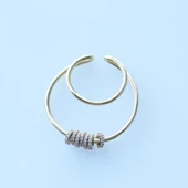 Hareketli Halkalı Gold Kaplama Ear Cuffs Kıkırdak Küpe thumbnail 2