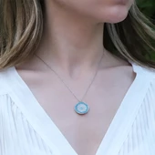 Nazar Boncuklu Zirkon Taşlı Gümüş Kolye thumbnail 1