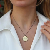 Göz Siyah Rodum Kaplama Gümüş Kolye thumbnail 1