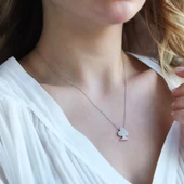 Maça Zirkon Taşlı Gümüş Kolye thumbnail 1