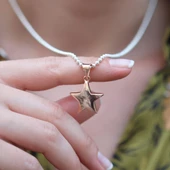 Rose Gold Kaplama Yıldız Gümüş Kolye thumbnail 2
