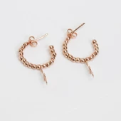 Sol Anahtarı Rose Gold Kaplama Gümüş Küpe thumbnail 2