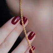 Gold Kaplama 925 Ayar Gümüş Burgu Zincir thumbnail 2