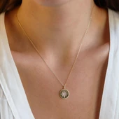 Plaka Yıldız Gold Kaplama Gümüş Kolye thumbnail 2