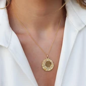 Mercurius Taşlı Gold Kaplama Gümüş Kolye thumbnail 3